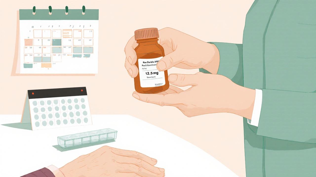 Pharmacist giving pre-split tablets to patient instead of crushing