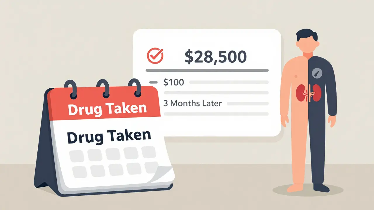 Patient transitioning from illness to recovery, with long-term health risks and cost comparison shown.