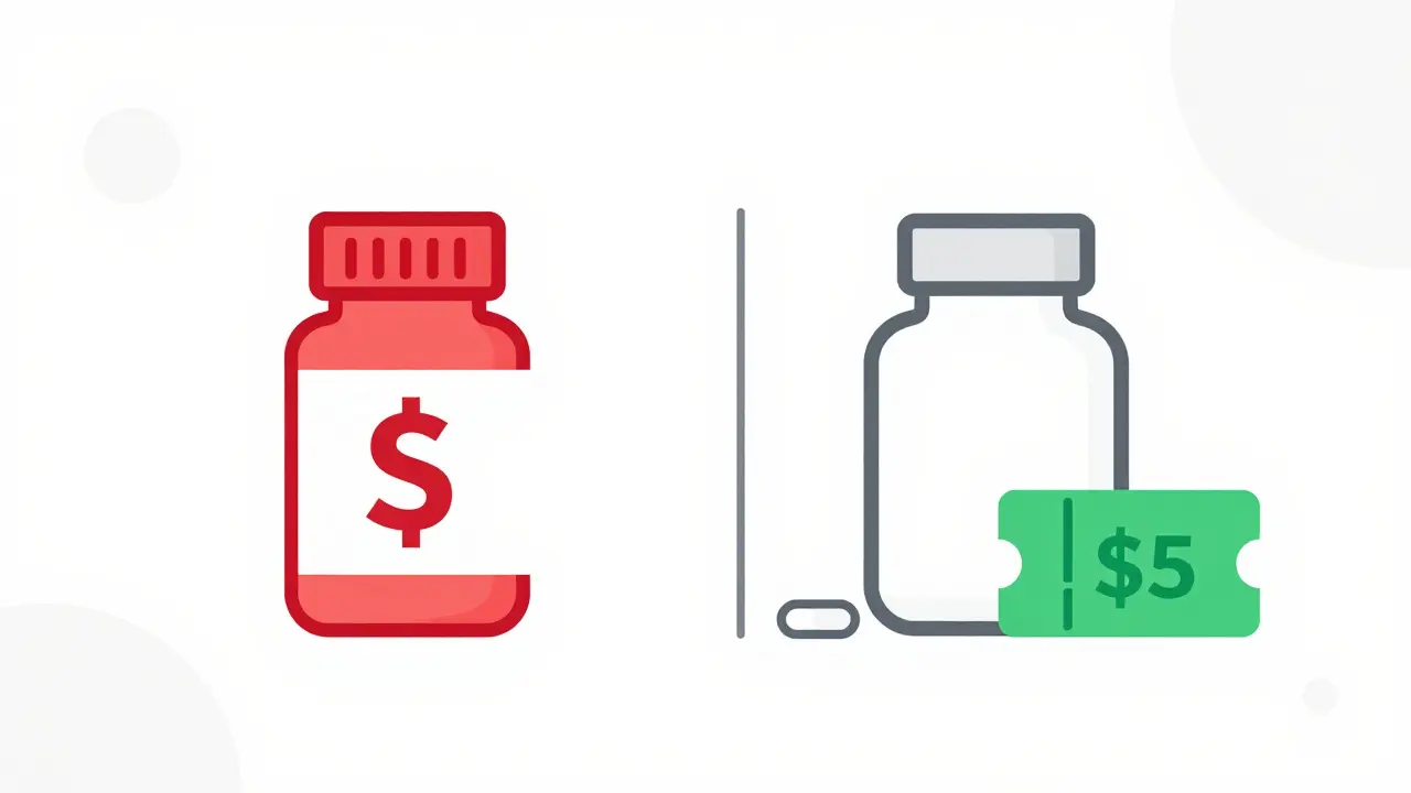 Minimalist comparison of brand vs generic medication costs