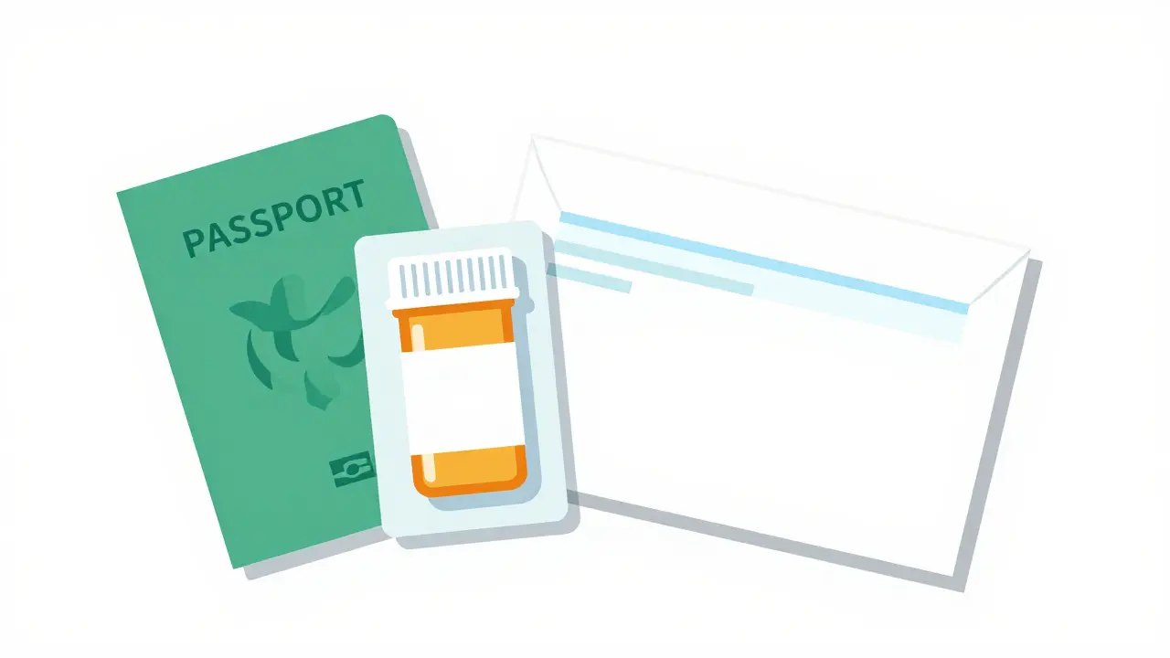 Passport and prescription documents ready