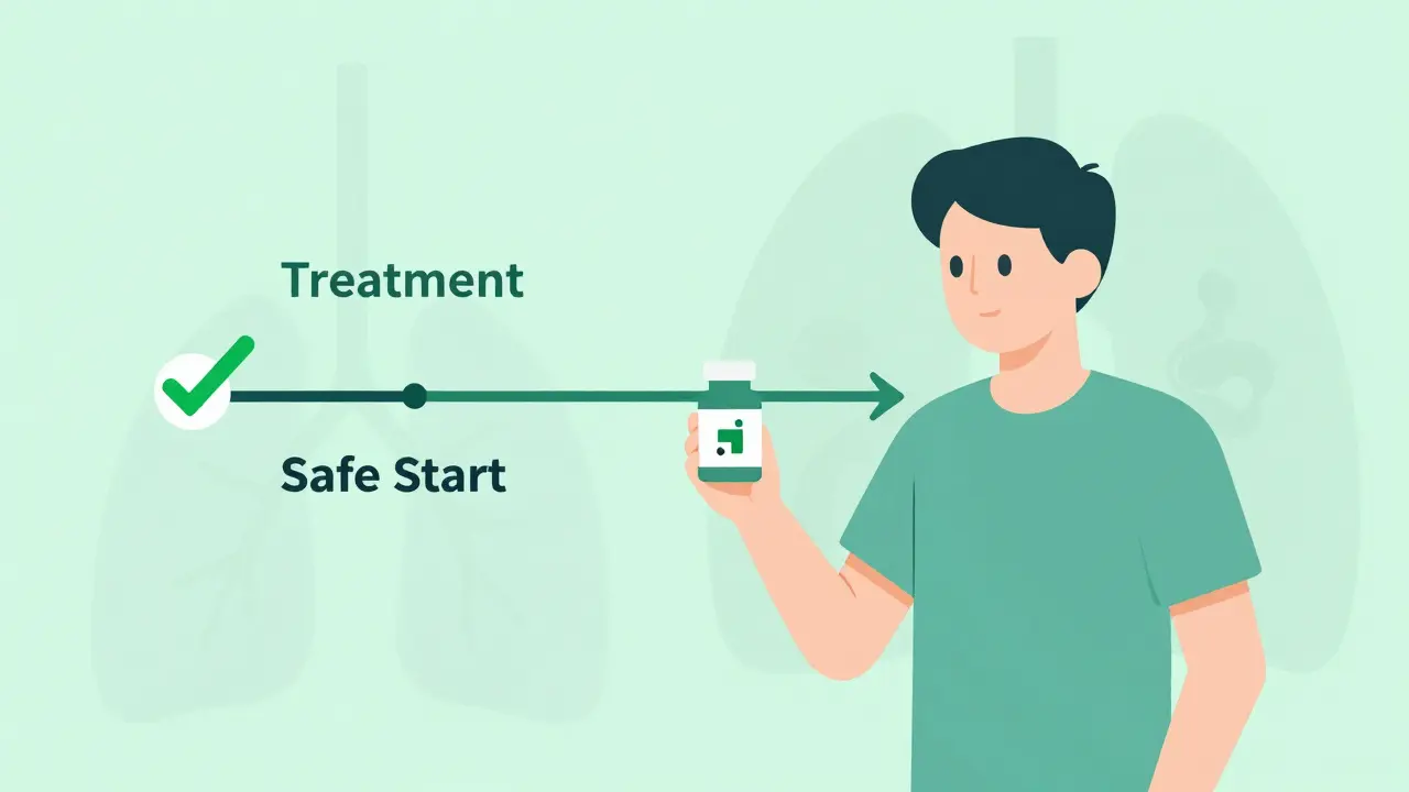 Patient waiting for safe start after TB preventive treatment