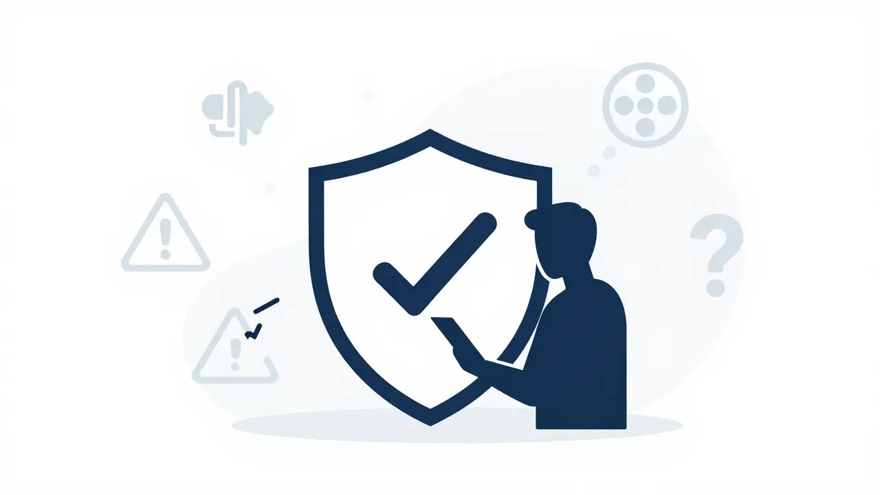 Shield protecting user from online pharmacy scams, minimalist style