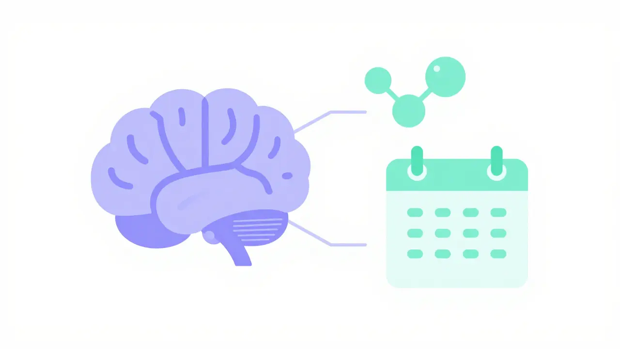 Abstract AI concept connecting molecules and time