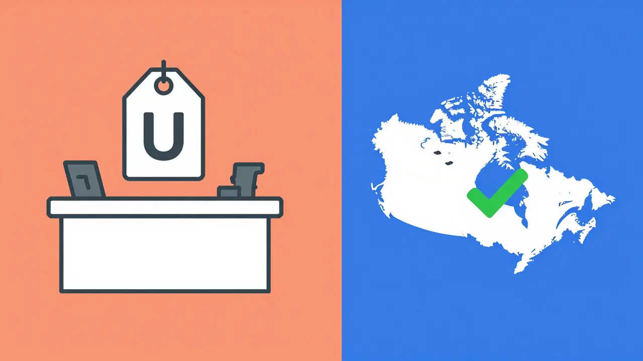 Minimalist graphic comparing US pharmacy prices vs Canadian savings