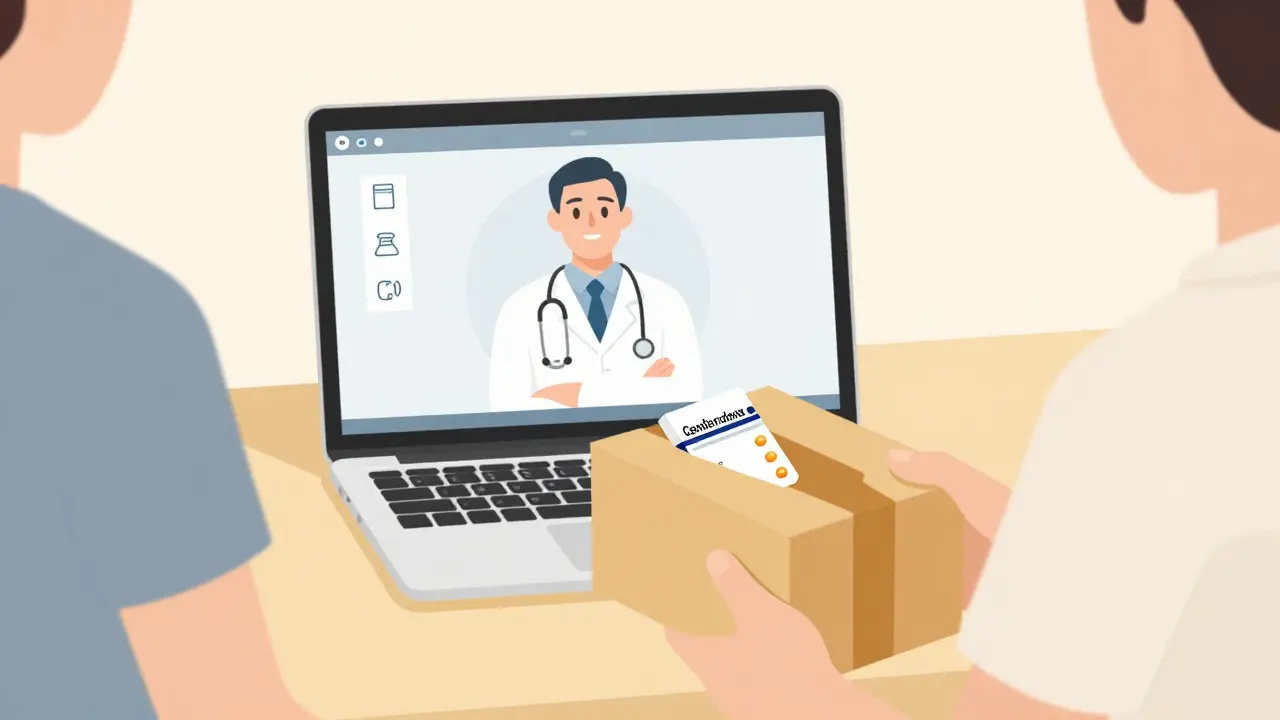Receiving medication package after telehealth visit