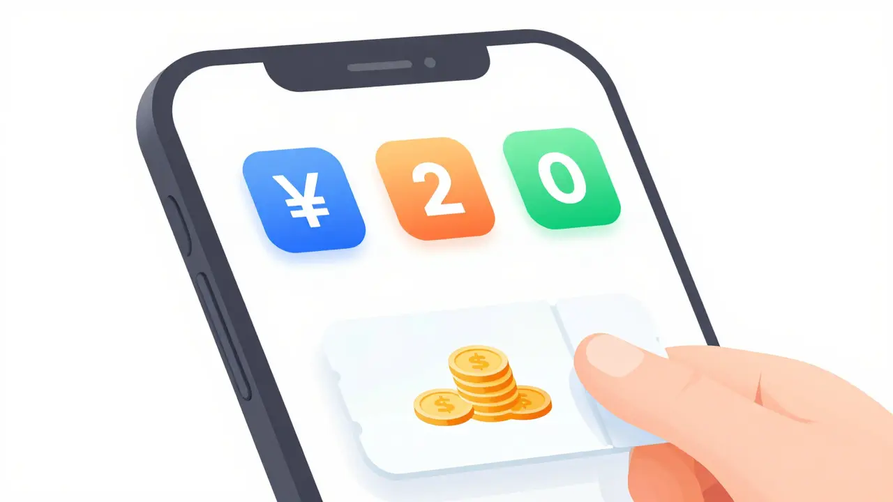 Smartphone with discount apps turning coupons into savings coins