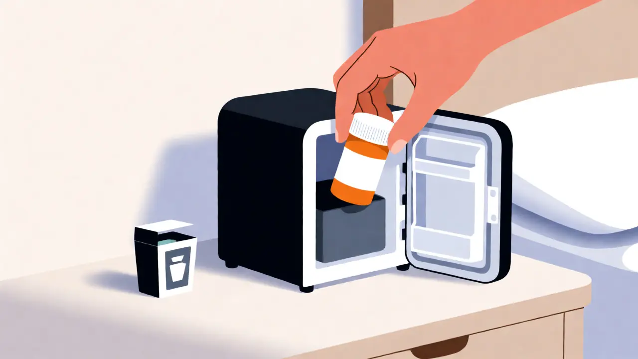 Placing meds in a cool, safe location